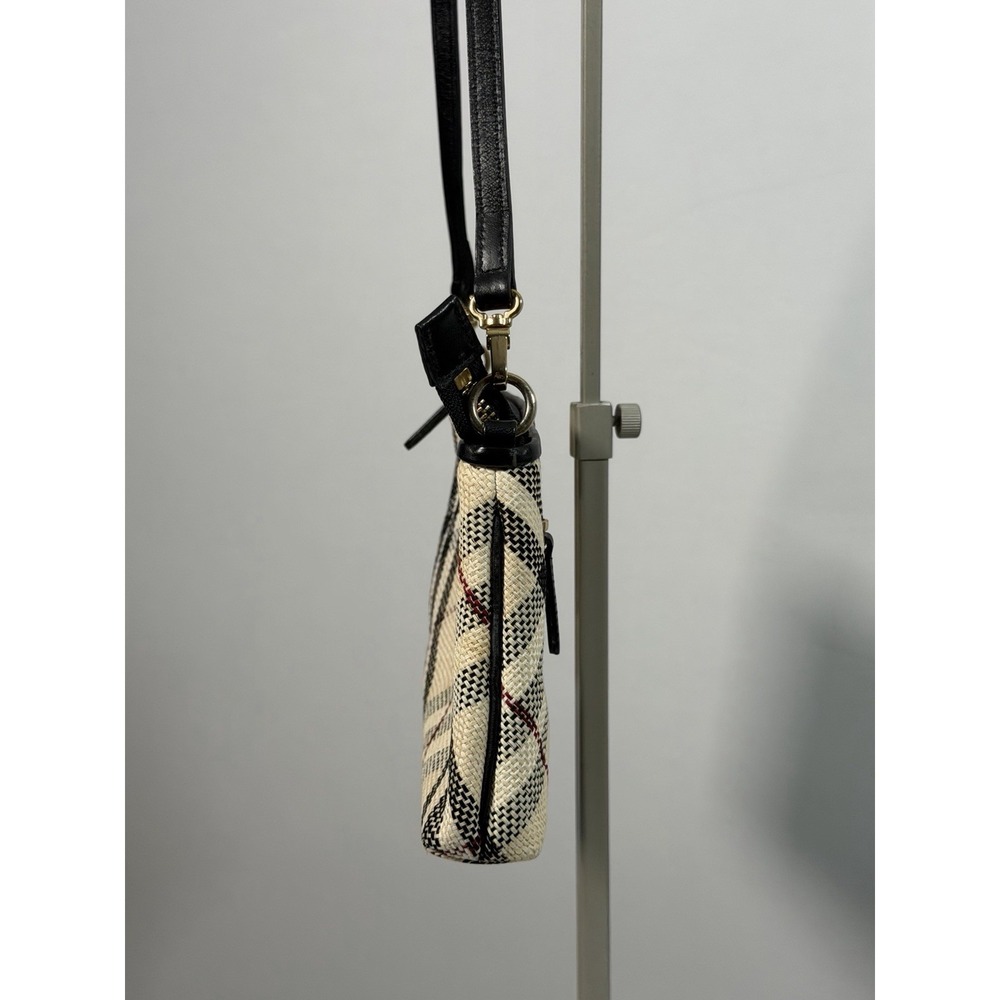 BURBERRY Nova Check Blue Label Shoulder Bag Canvas White Auth 0010 - Picture 5 of 12